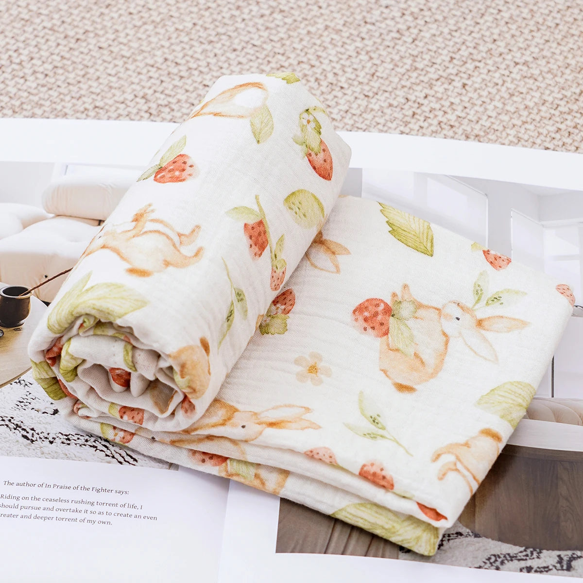 Muslin Baby Blanket – 100% Cotton Swaddle Wrap (100x100cm)