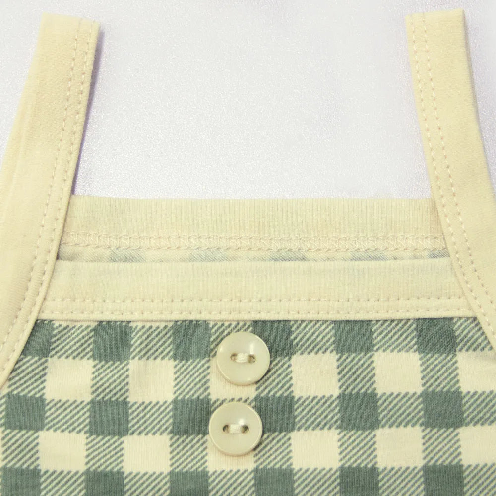 Summer Girls’ Plaid Halter Top & Shorts Set