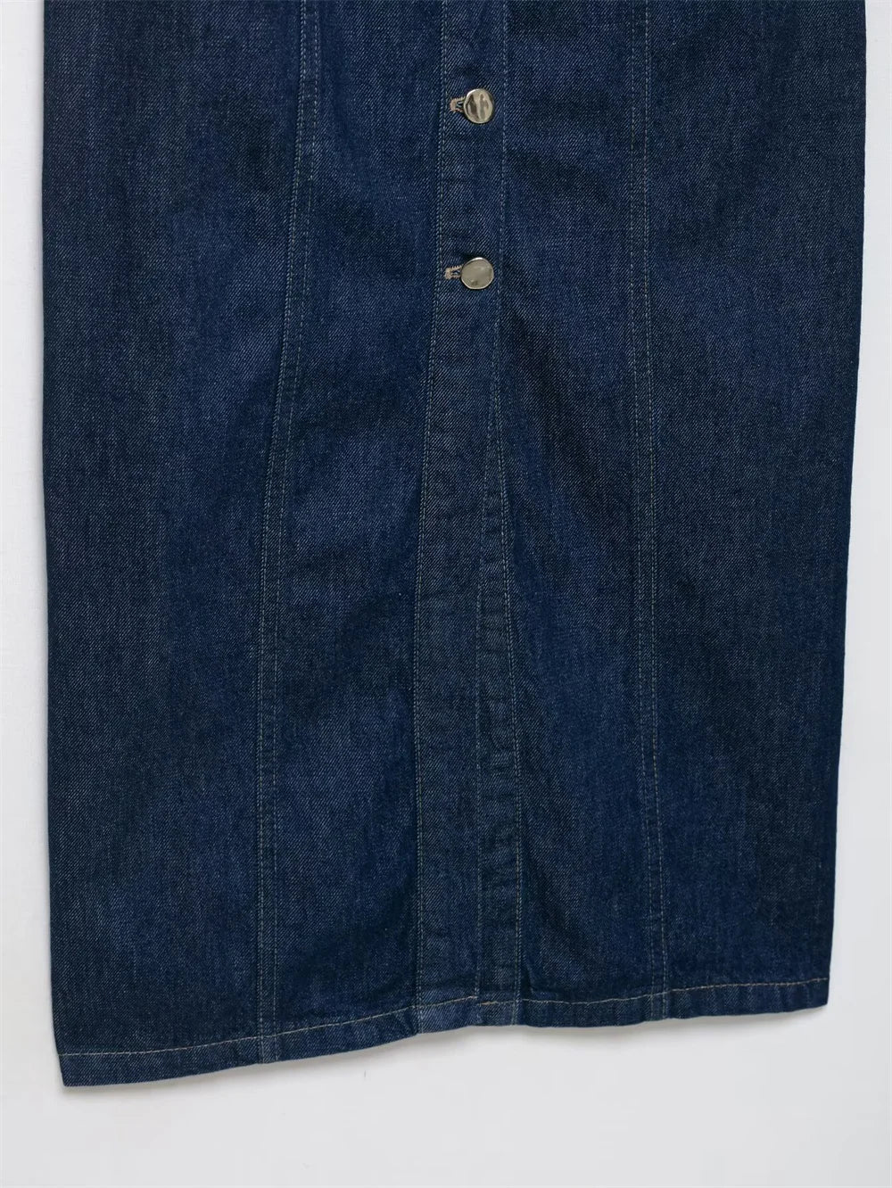 Women’s Belted Denim Midi Dress