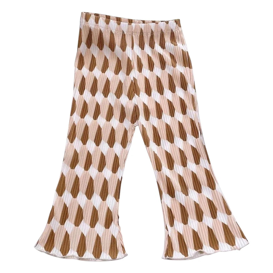 Summer Girls Floral Polka Dot Flared Pants
