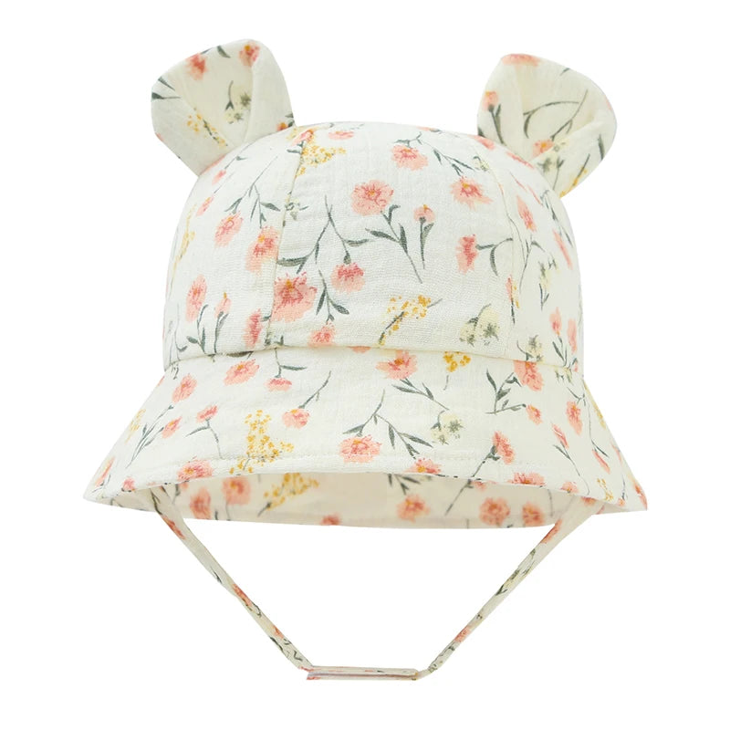 Baby Floral Muslin Cotton Bucket Hat