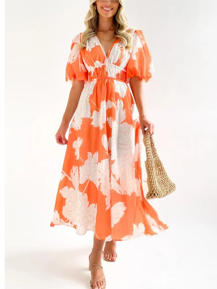 Boho Floral Print Maxi Dress – Spring/Summer Women’s Fashion