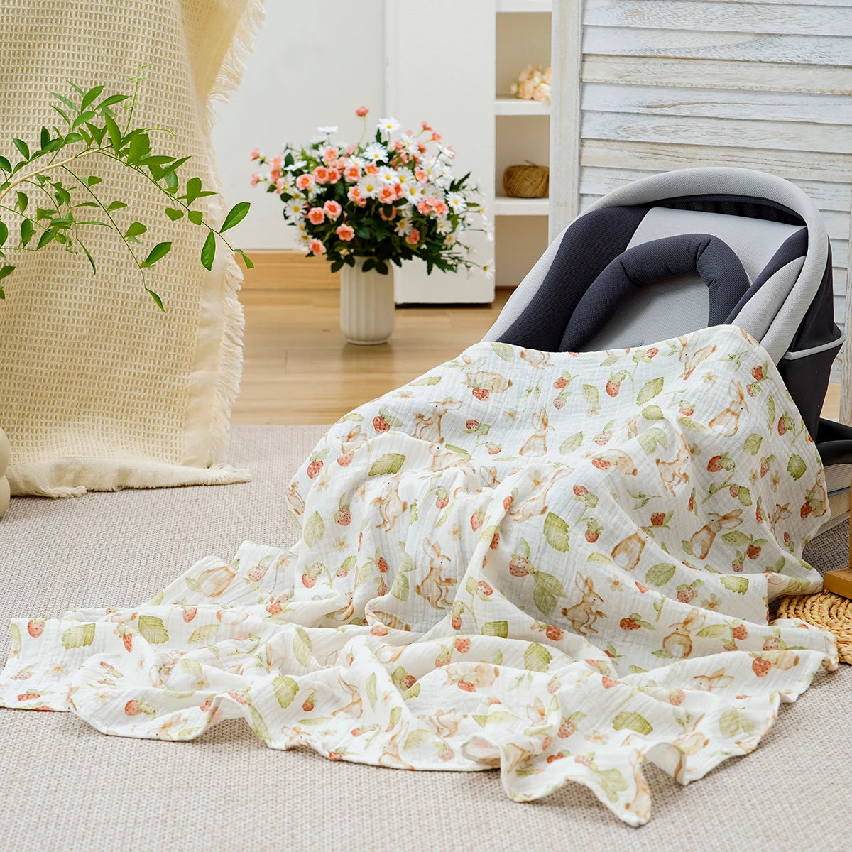 Muslin Baby Blanket – 100% Cotton Swaddle Wrap (100x100cm)