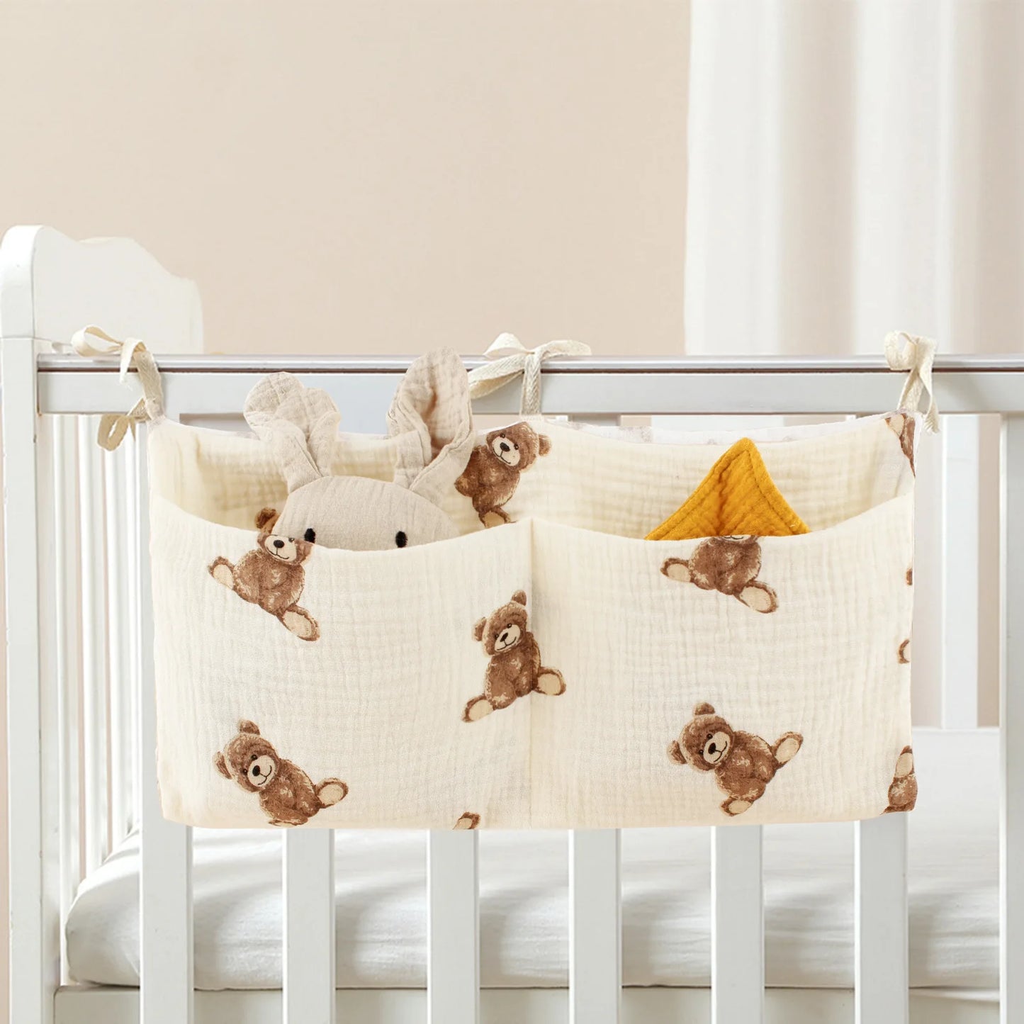 Baby Crib & Stroller Hanging Storage Bag – Dual Pocket Organizer