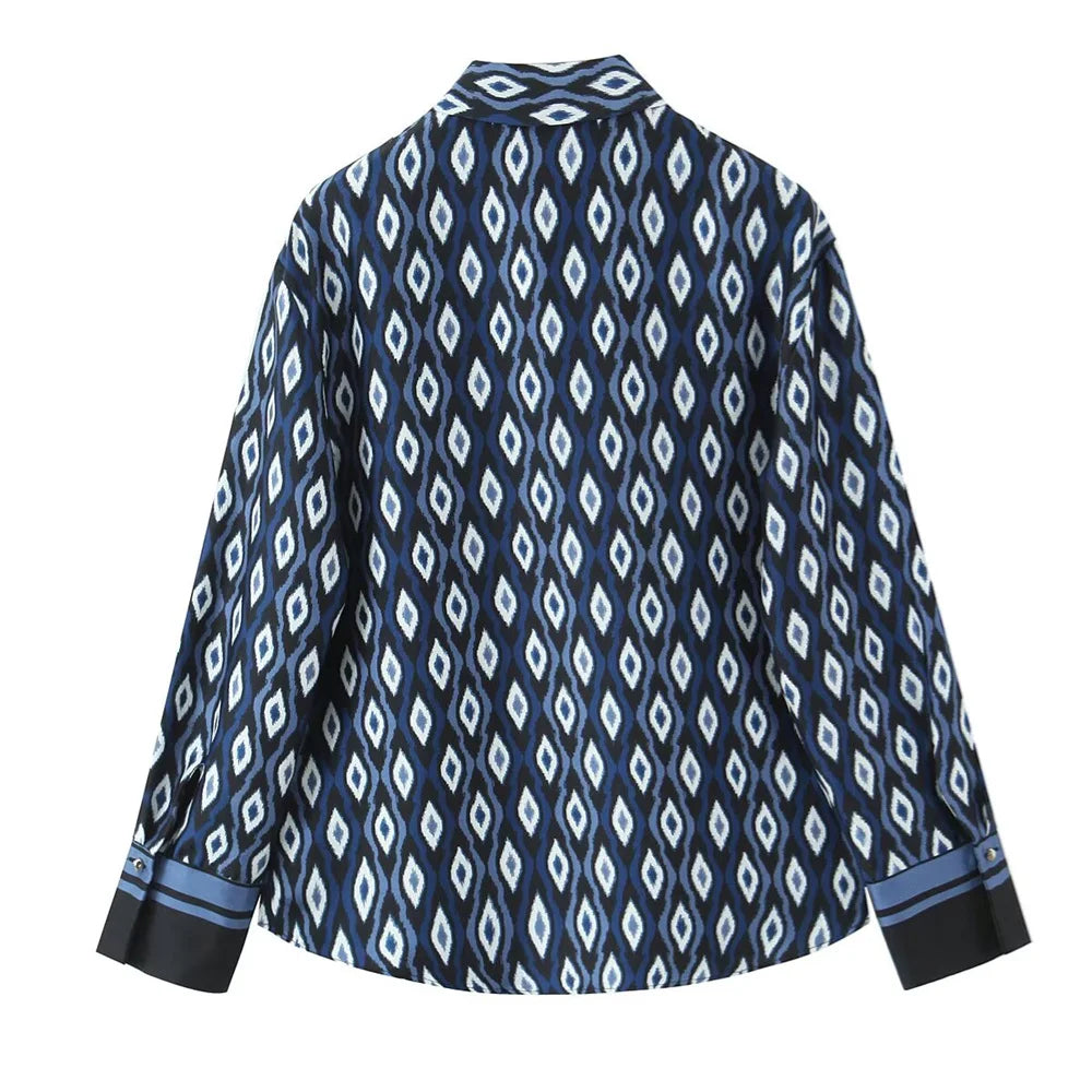 Women’s Geometric Print Shirt & Pants Set