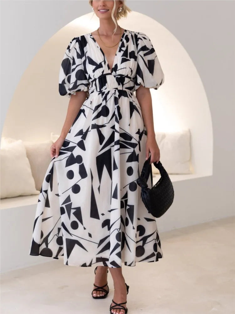 Boho Floral Print Maxi Dress – Spring/Summer Women’s Fashion