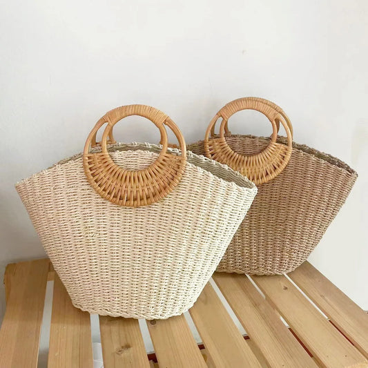 Woven Straw Bohemian Hobo Bag