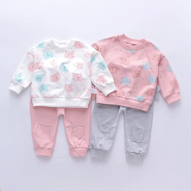 Cartoon Tracksuit for Girls – 2Pcs Set