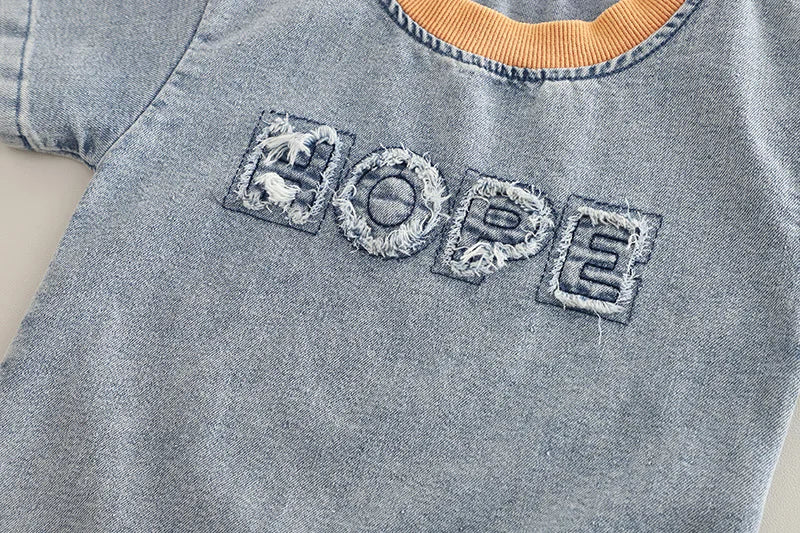 Unisex Summer Letter Print Set (Top + Shorts)