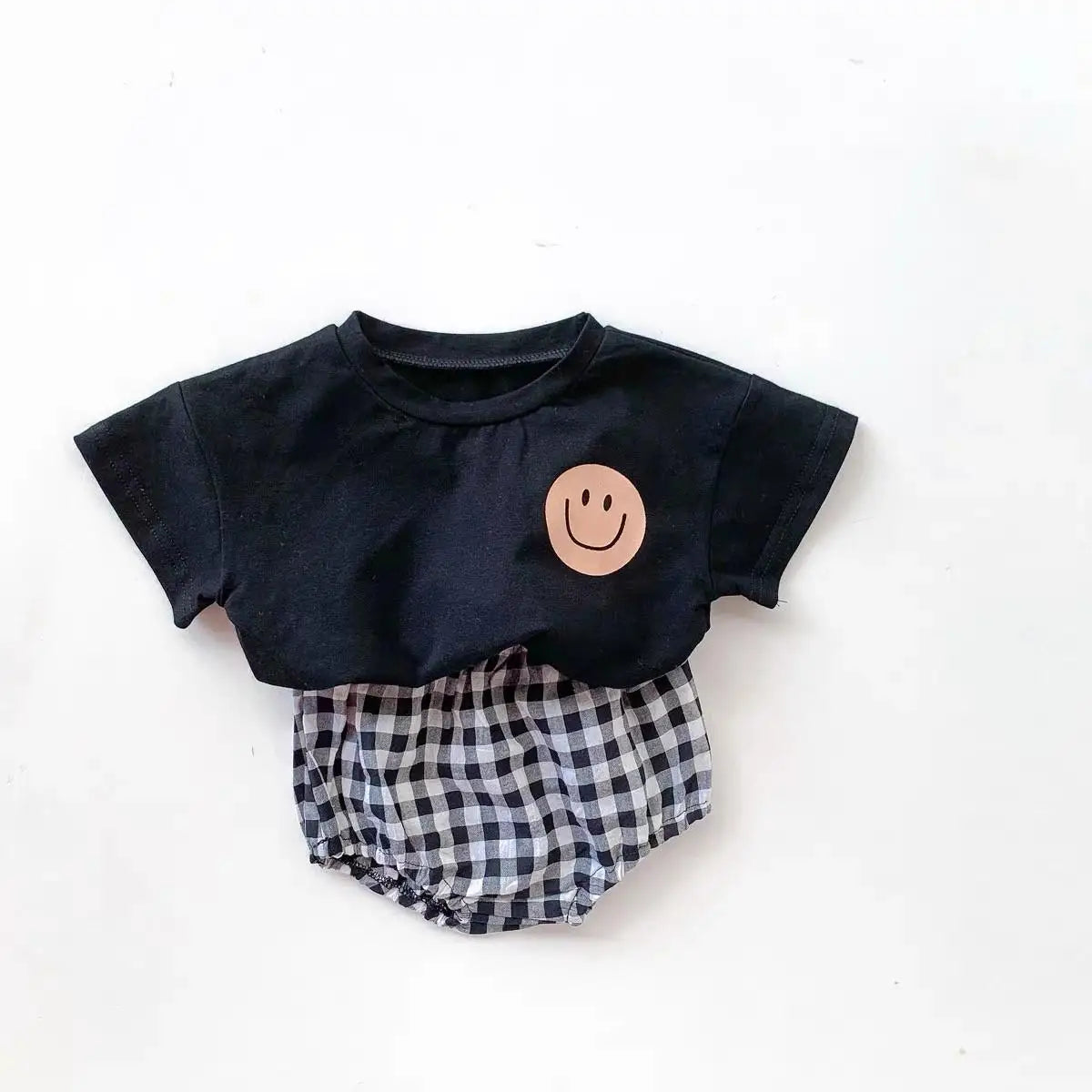 Toddler Boys & Girls Plaid Shorts Set (1–3 Years)