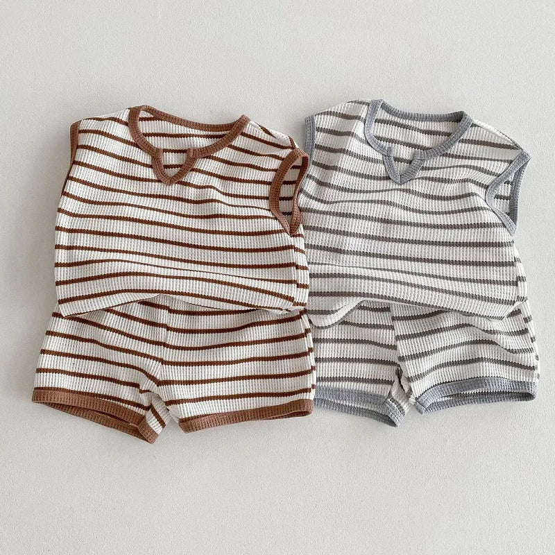 Summer Baby Clothes Set – Solid & Striped (0–5T)