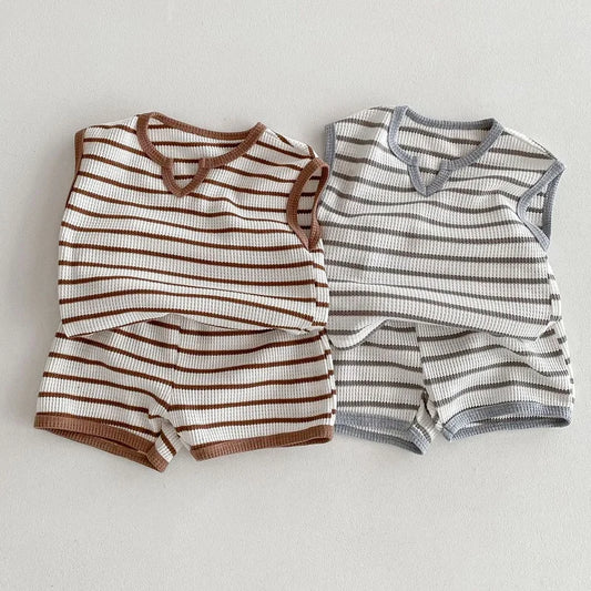 Summer Baby Clothes Set – Solid & Striped (0–5T)