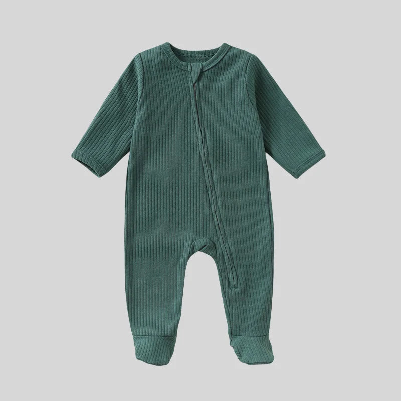 Newborn Zip-Up Jumpsuit – Soft Cotton Baby Romper