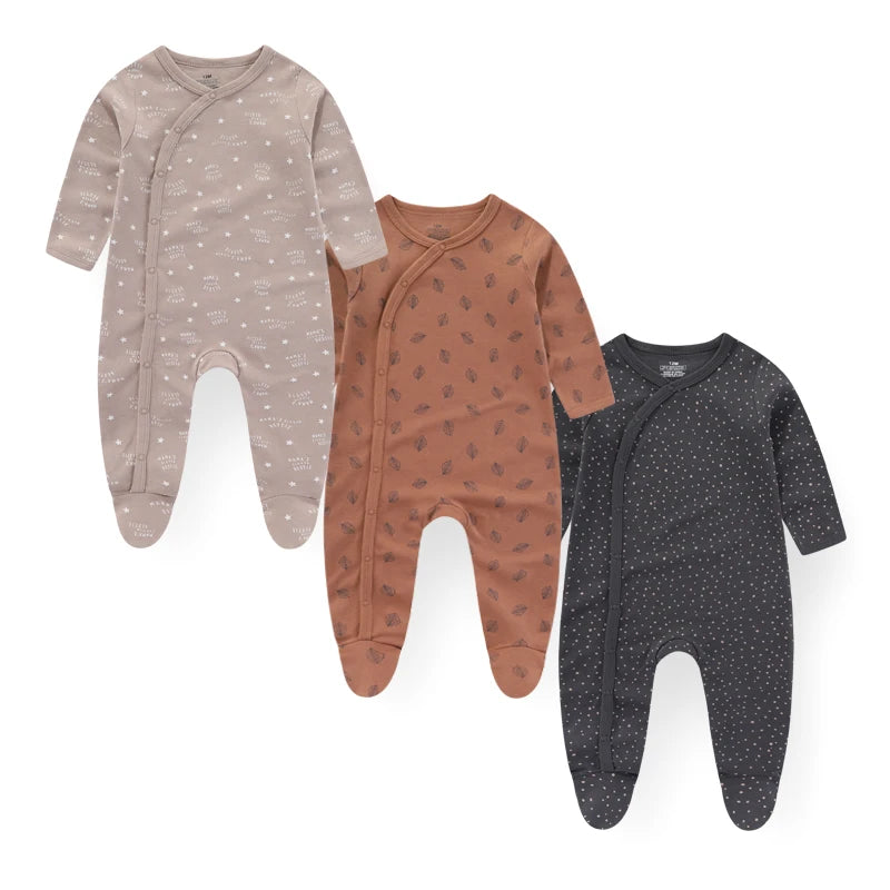 3 Pcs Baby Romper Set – 100% Cotton (Unisex)