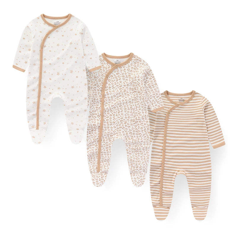 3 Pcs Baby Romper Set – 100% Cotton (Unisex)