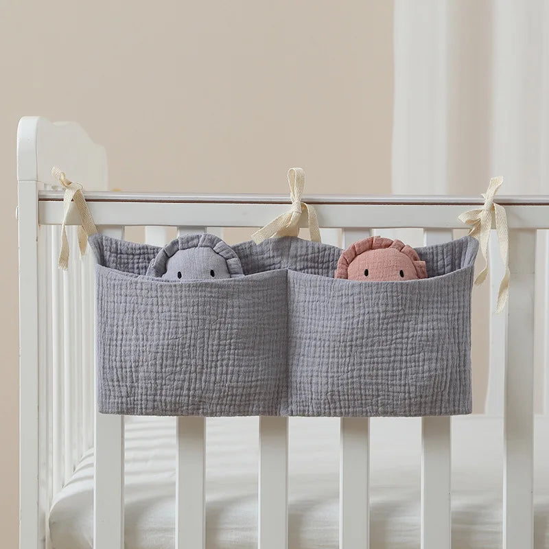 Baby Crib & Stroller Hanging Storage Bag – Dual Pocket Organizer