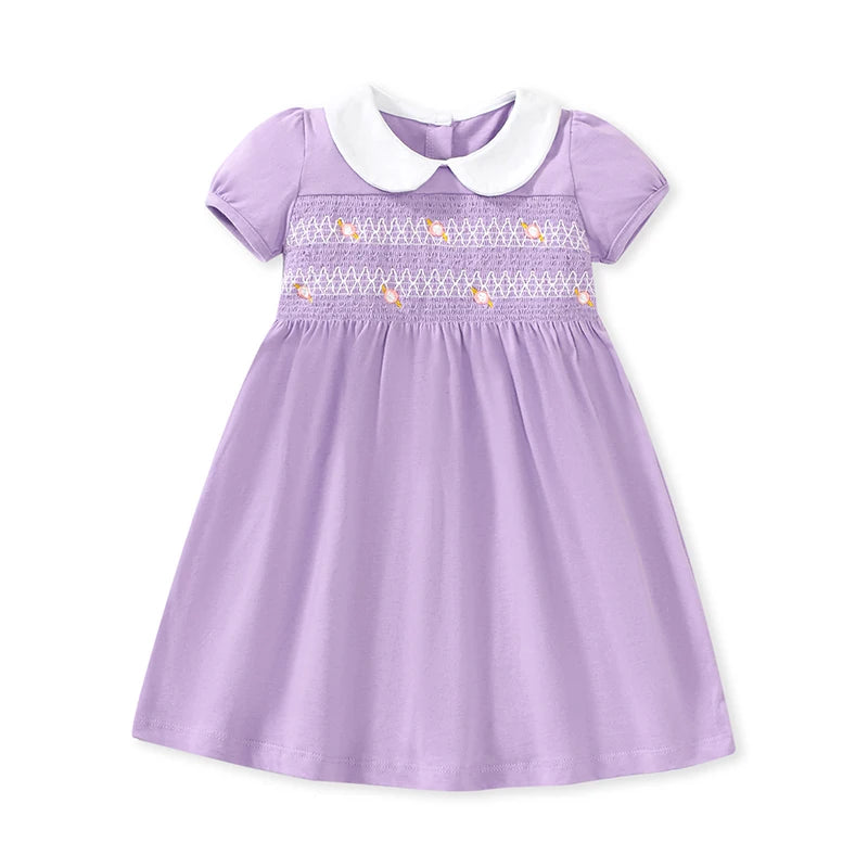 Girls Cotton Embroidered Dress