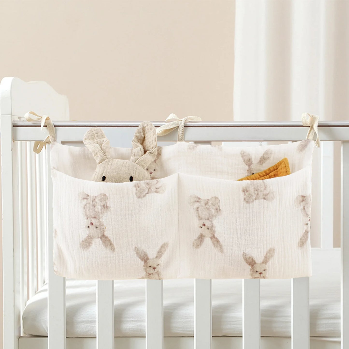 Baby Crib & Stroller Hanging Storage Bag – Dual Pocket Organizer