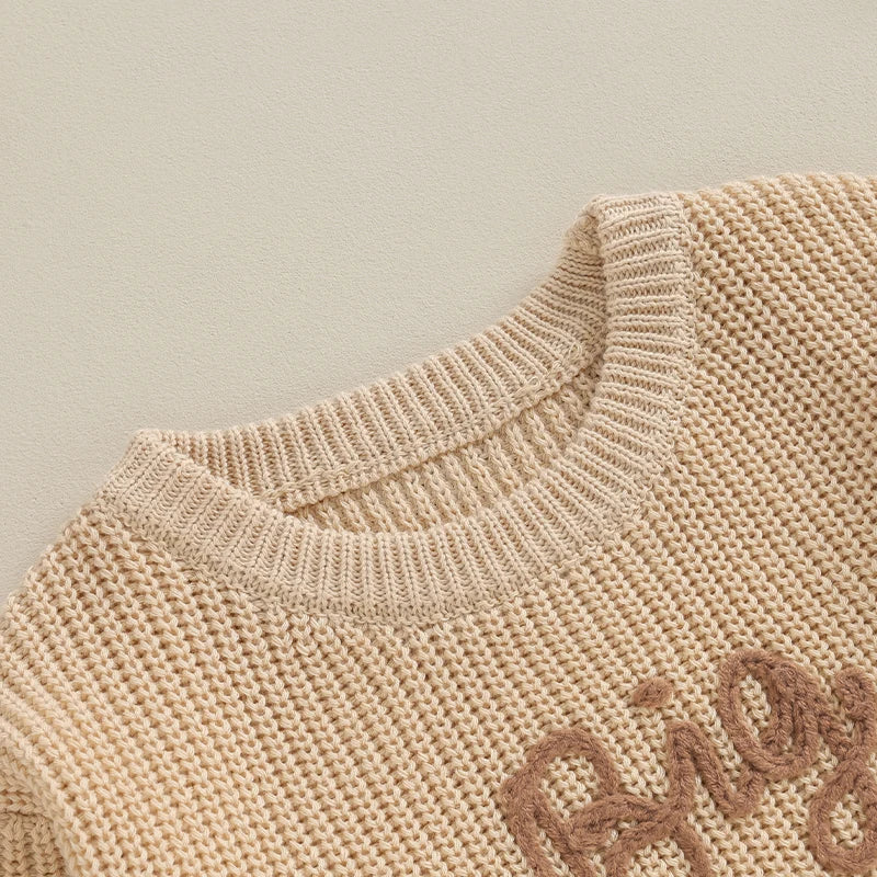 Cozy Letter Embroidery Sweater – Baby & Toddler Boys (12M–5Y)