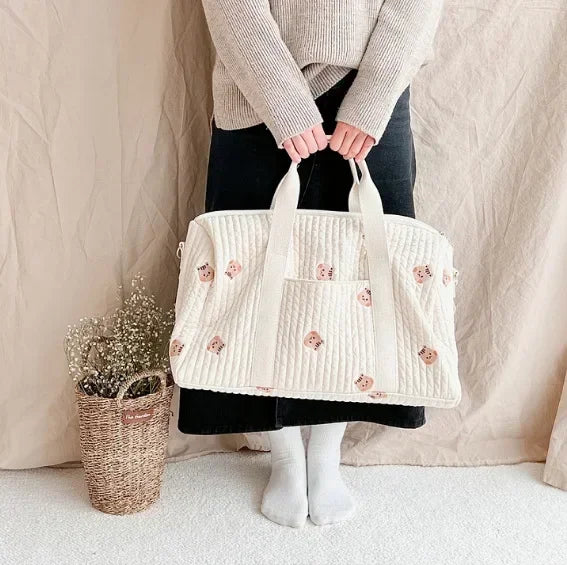 Large Mommy Bag – Quilted Travel Diaper Tote