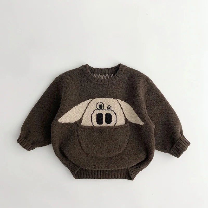 Kids Cartoon Knit Sweater – Cozy Winter Wear