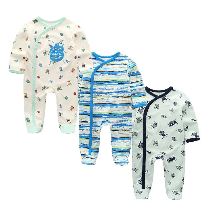 3 Pcs Baby Romper Set – 100% Cotton (Unisex)