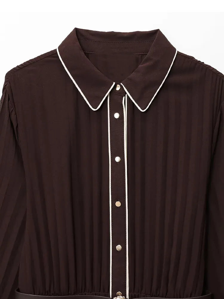 European & American Style Patchwork Midi Dress