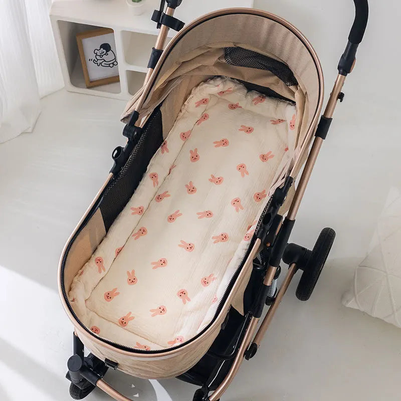 Muslin Baby Stroller Cushion – Soft Cotton-Padded Comfort for Little Ones