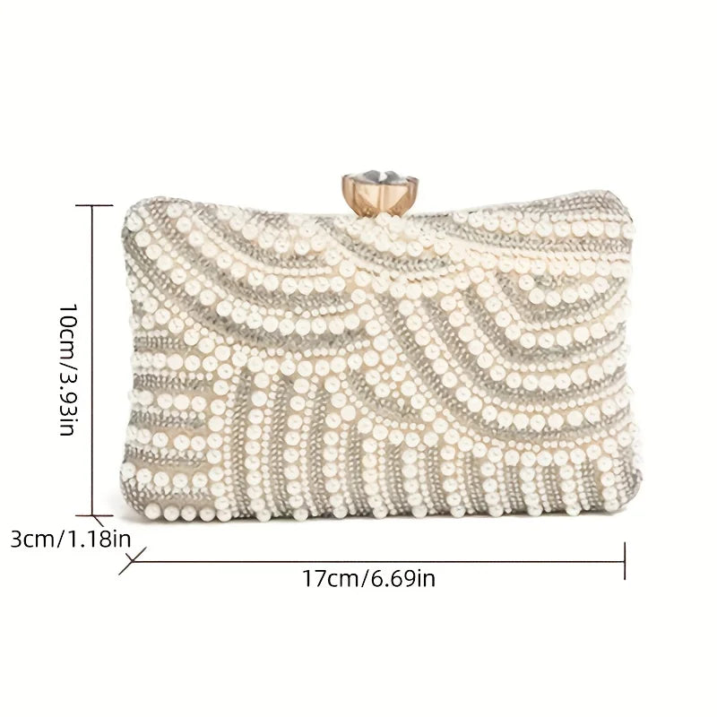 Women Elegant Pearl Clutch Bag
