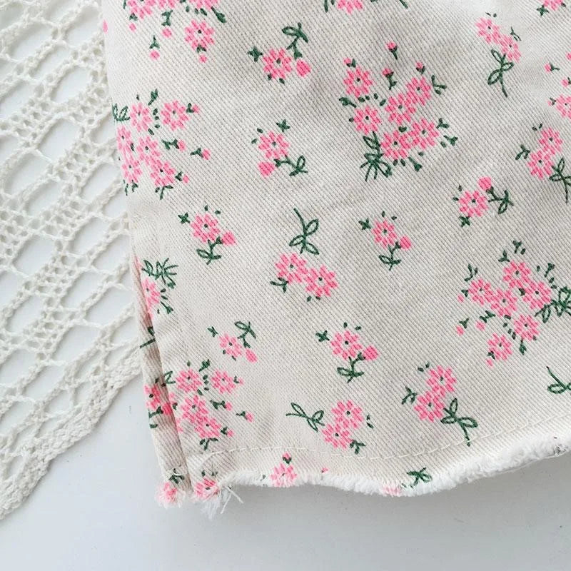 Pink Floral A-Line Skirt