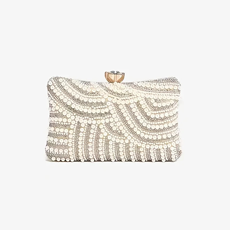 Women Elegant Pearl Clutch Bag