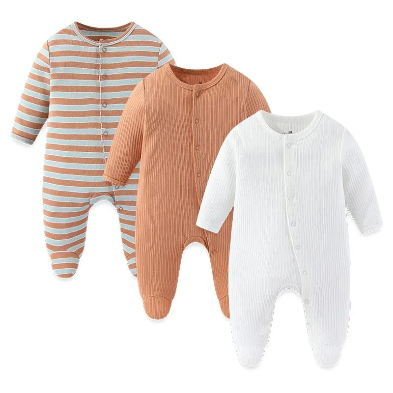 3 Pcs Baby Romper Set – 100% Cotton (Unisex)