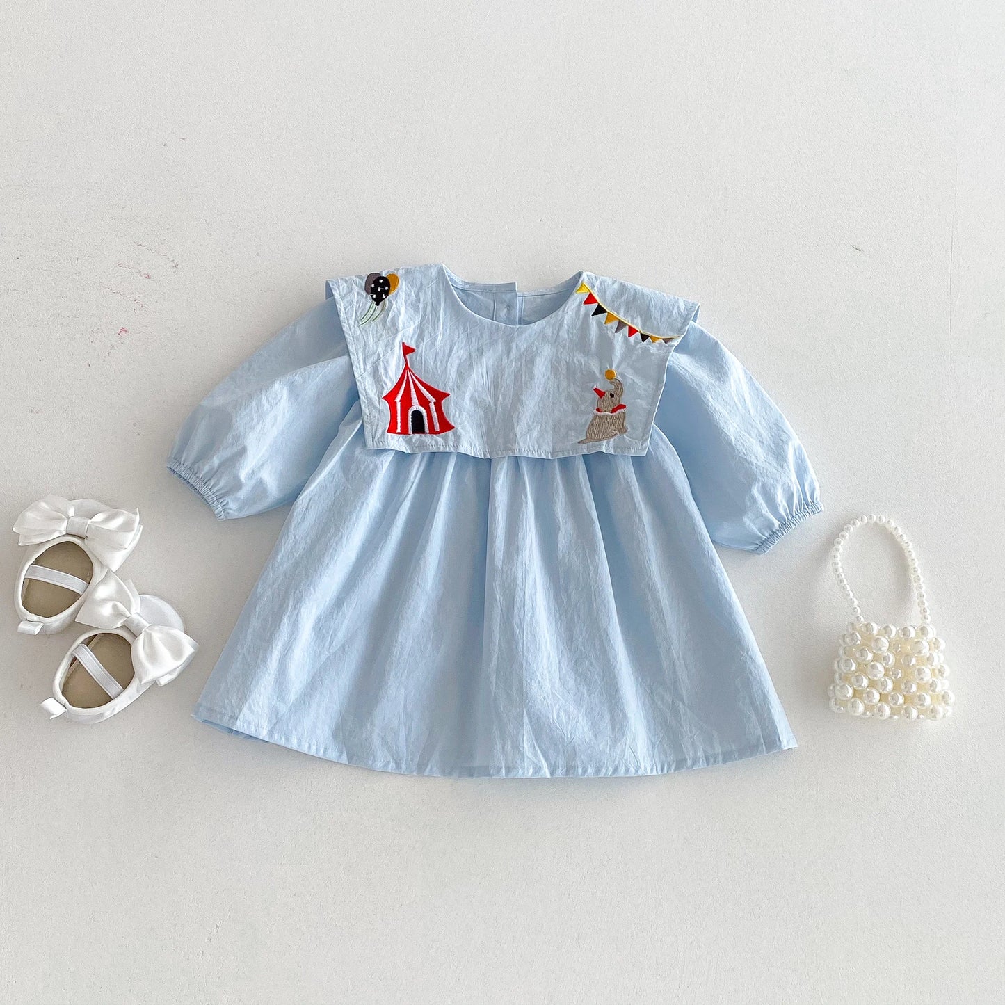 Girls’ Cotton Navy Style Dress