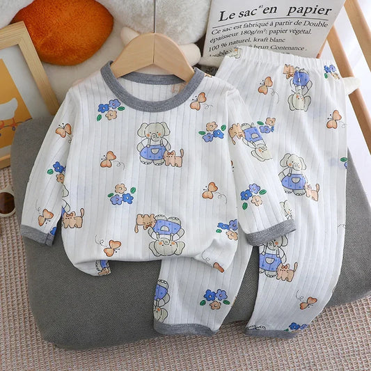 Children’s 2-Piece Cartoon Pajama Set – Spring & Autumn