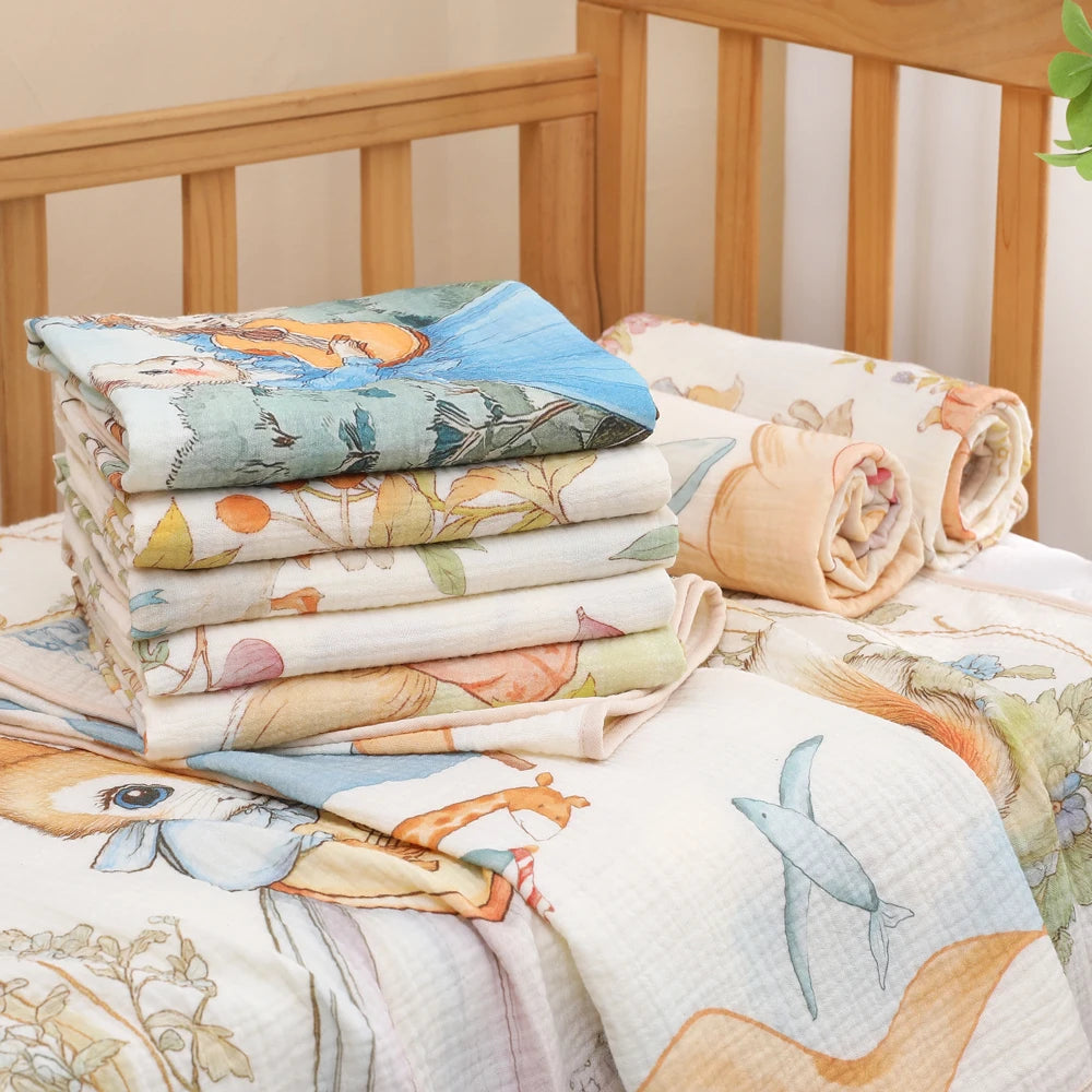 Newborn Baby Cotton Gauze Bath Towel – Ultra Soft & Absorbent Blanket