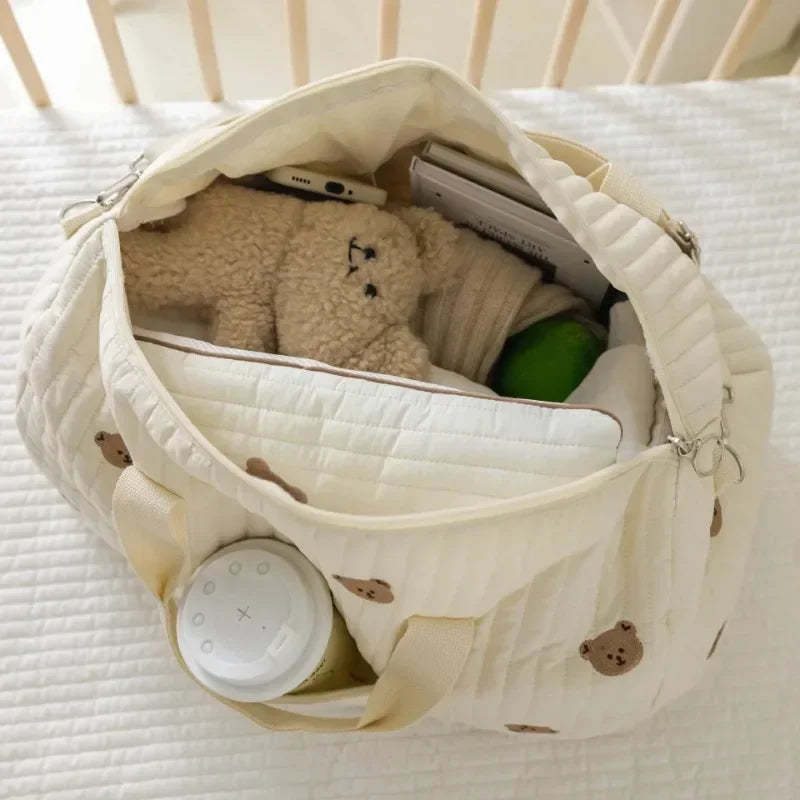 Large Mommy Bag – Quilted Travel Diaper Tote