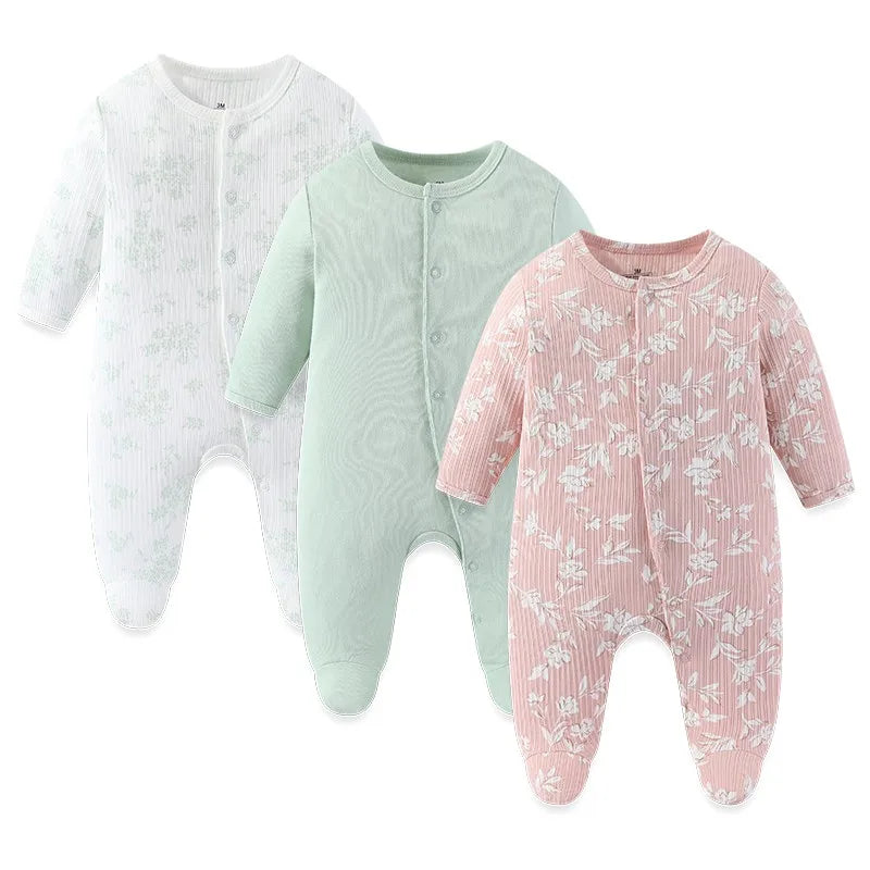 3 Pcs Baby Romper Set – 100% Cotton (Unisex)