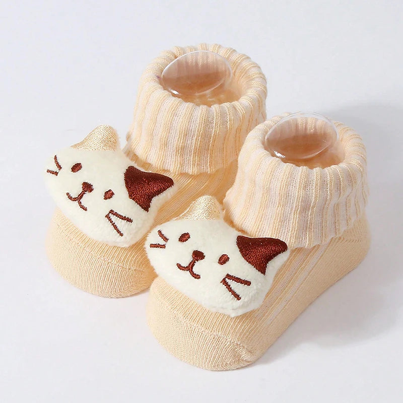 Baby Cartoon Cotton Socks (0–6 Months)