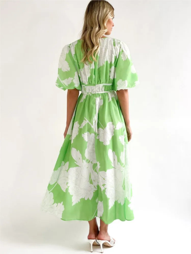 Boho Floral Print Maxi Dress – Spring/Summer Women’s Fashion