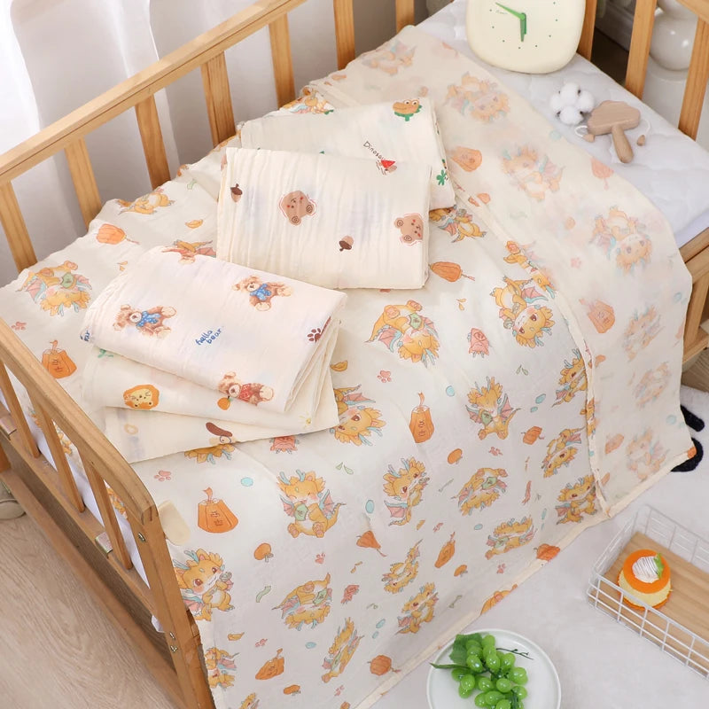 Baby Muslin Swaddle Blanket – Cotton Bath Towel, Stroller Cover & Sleep Wrap