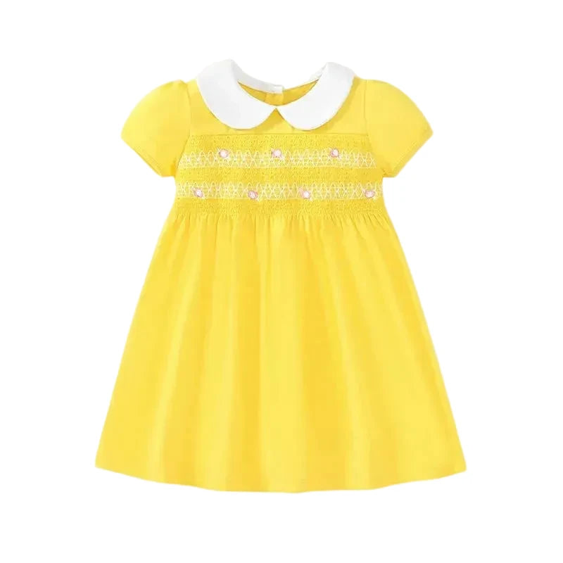 Girls Cotton Embroidered Dress