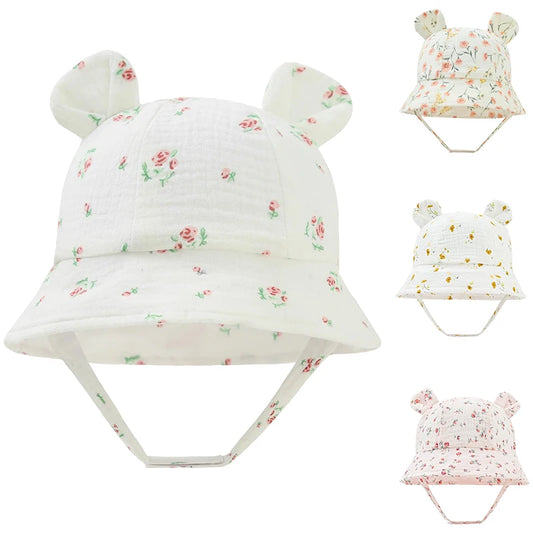 Baby Floral Muslin Cotton Bucket Hat