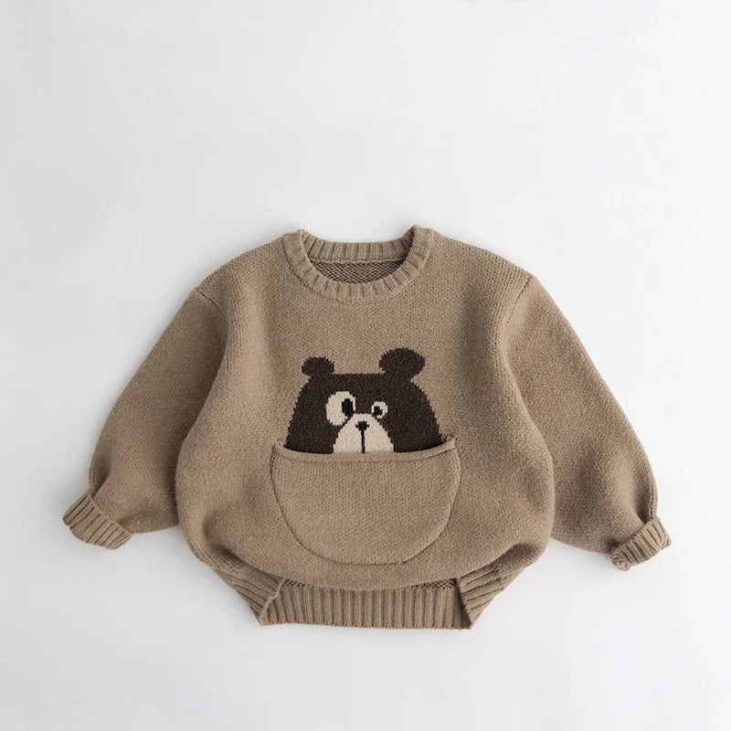 Kids Cartoon Knit Sweater – Cozy Winter Wear