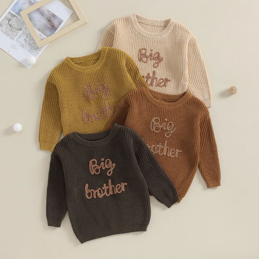 Cozy Letter Embroidery Sweater – Baby & Toddler Boys (12M–5Y)