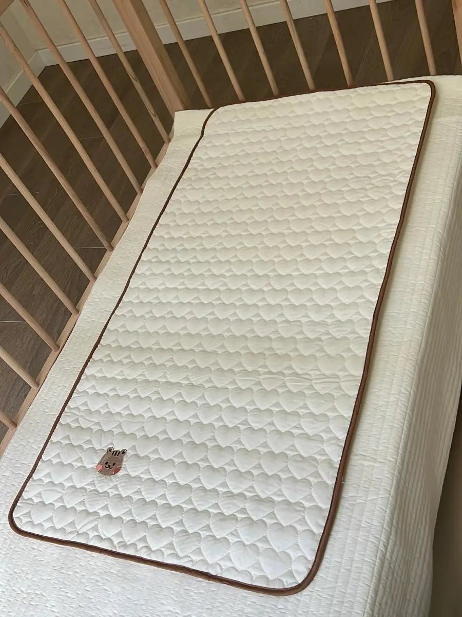 Baby Waterproof Mattress Pad – Beige (60×120cm)