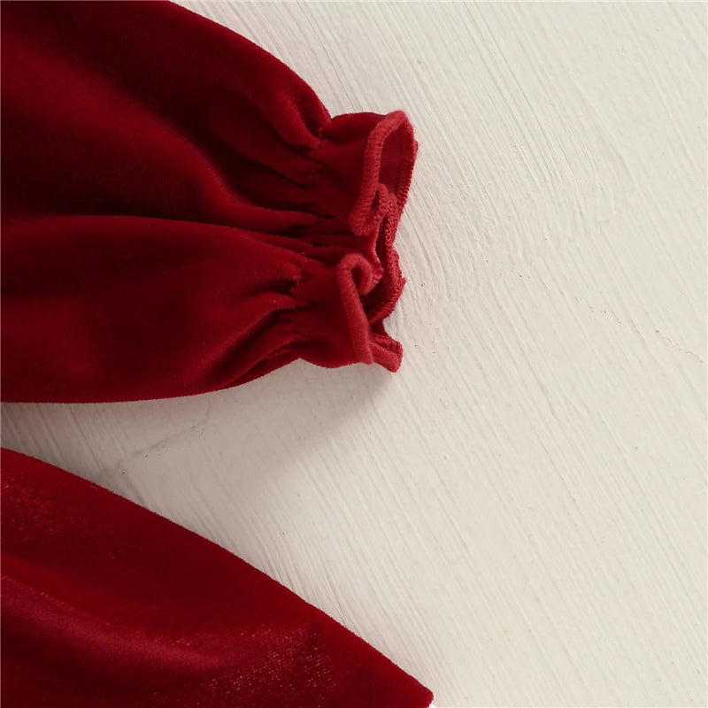 Newborn Baby Girl Christmas Outfit – Santa Tree Embroidered Romper with Headband