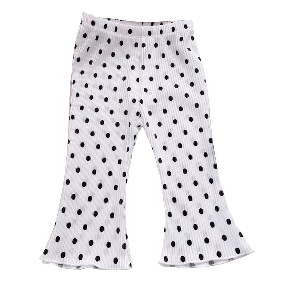 Summer Girls Floral Polka Dot Flared Pants