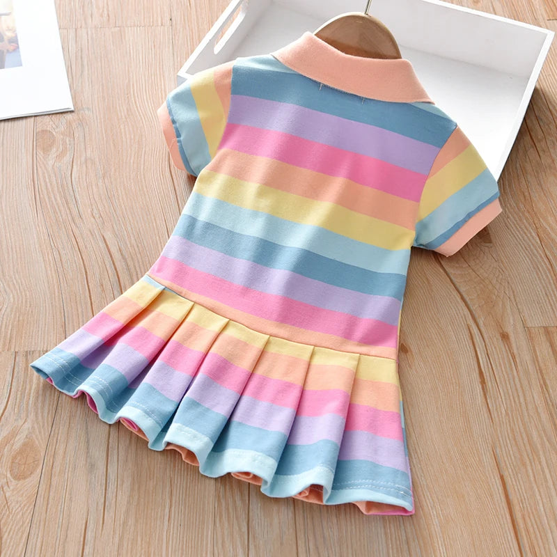Rainbow Striped Low Waist Dress