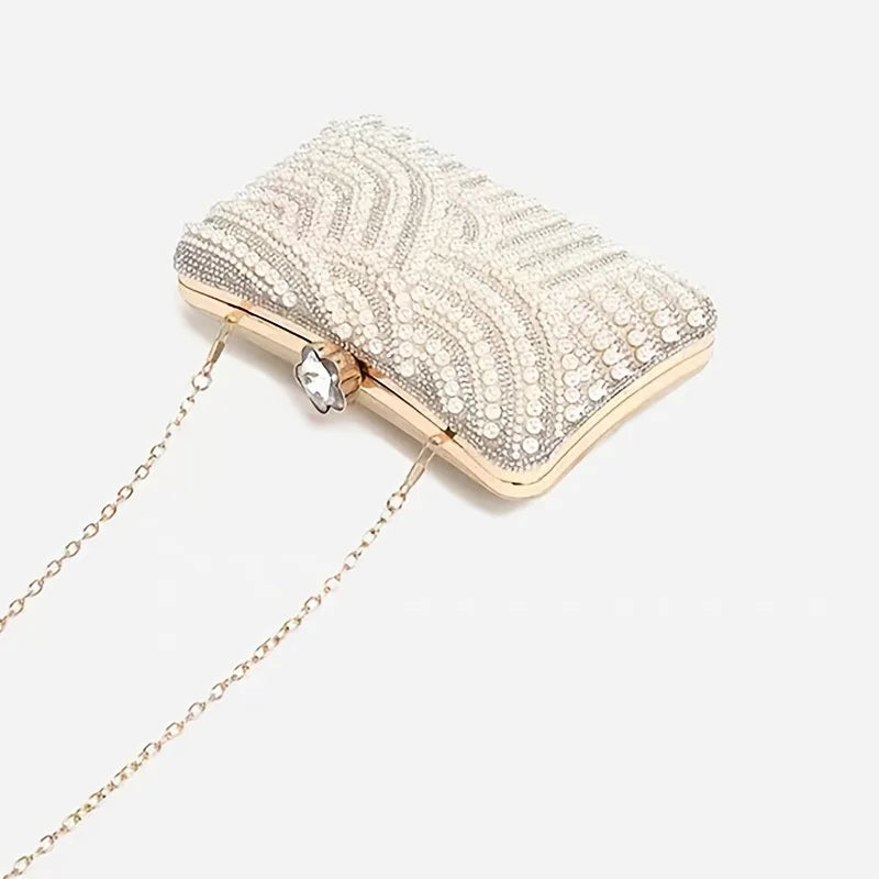 Women Elegant Pearl Clutch Bag