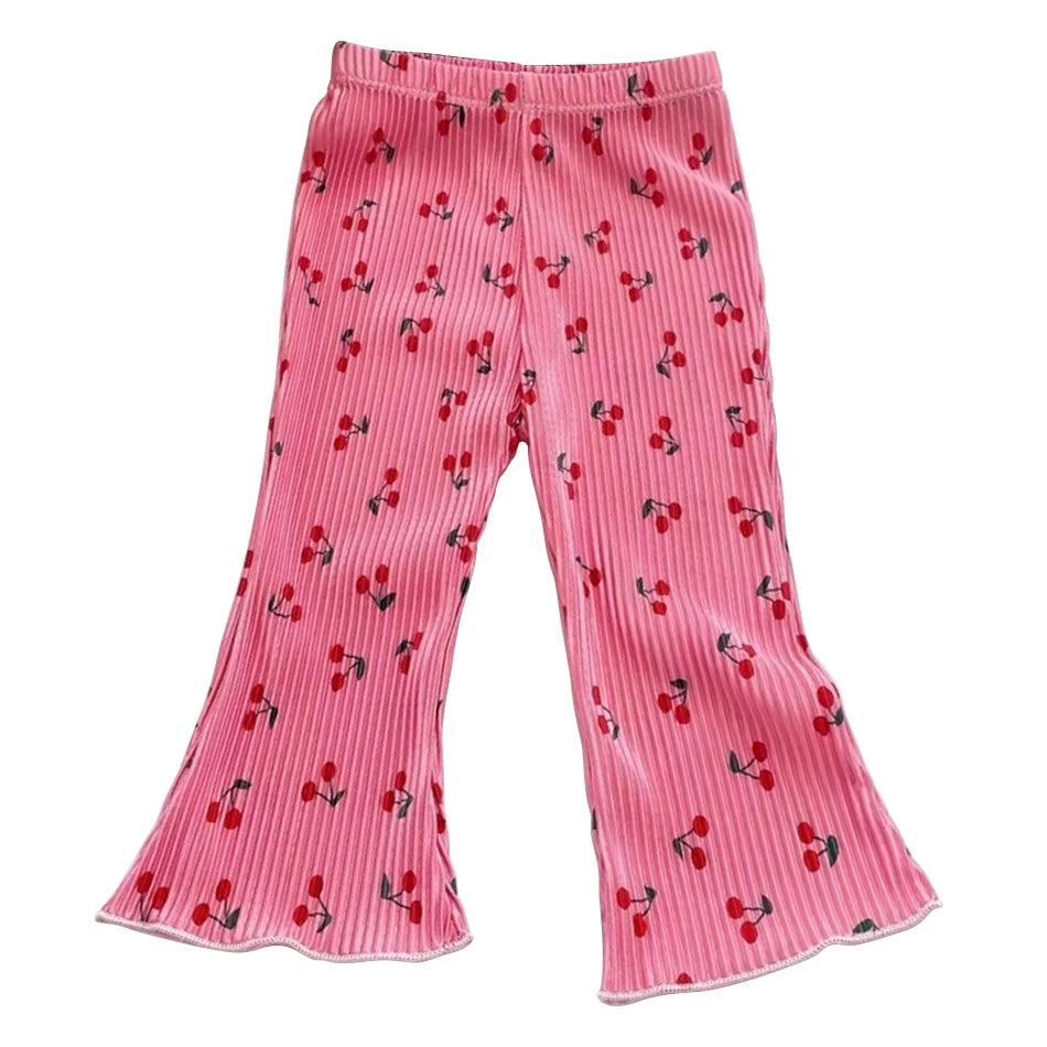 Summer Girls Floral Polka Dot Flared Pants